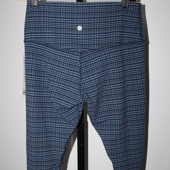 NWT Lululemon ALIGN High Rise Crop 17" GGWD Houndstooth Blue 10 - Picture 3 of 7